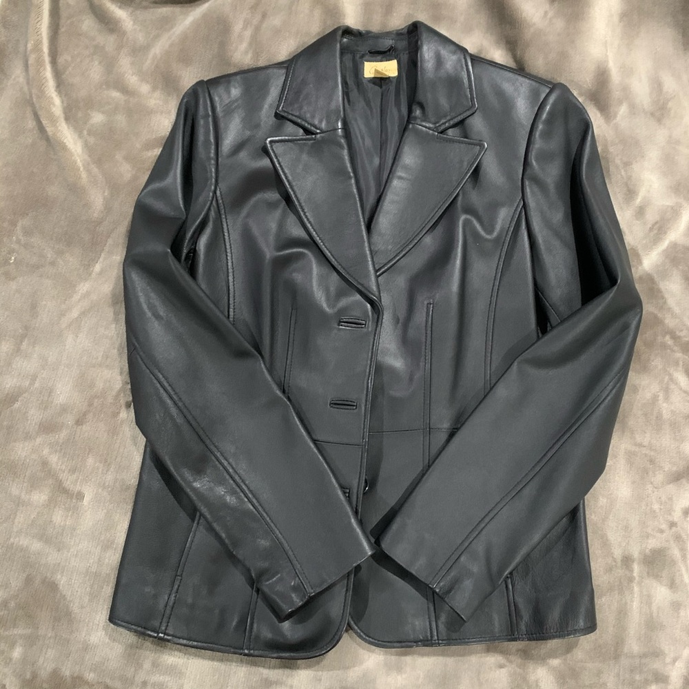 Caslon genuine leather jacket Black size S
